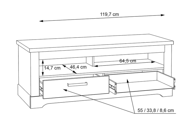 Tv-benk Feres 137 cm - Hvit - TV benk & mediabenk