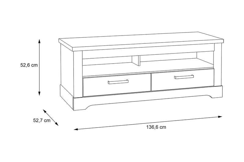 Tv-benk Feres 137 cm - Hvit - TV benk & mediabenk