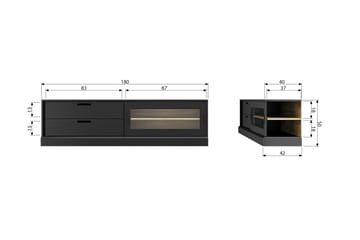 TV-benk Giacoma 50x180 cm - Møbler - TV- & Mediamøbler - TV benk & mediabenk