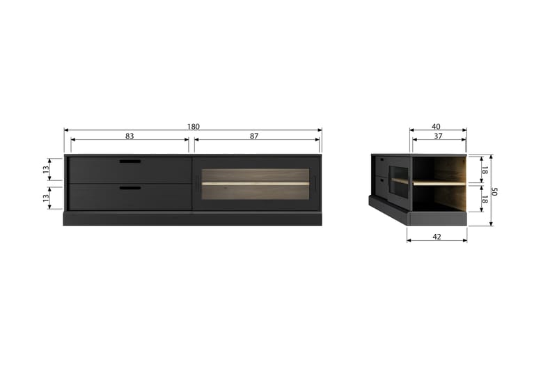 TV-benk Giacoma 50x180 cm - Møbler - TV- & Mediamøbler - TV benk & mediabenk