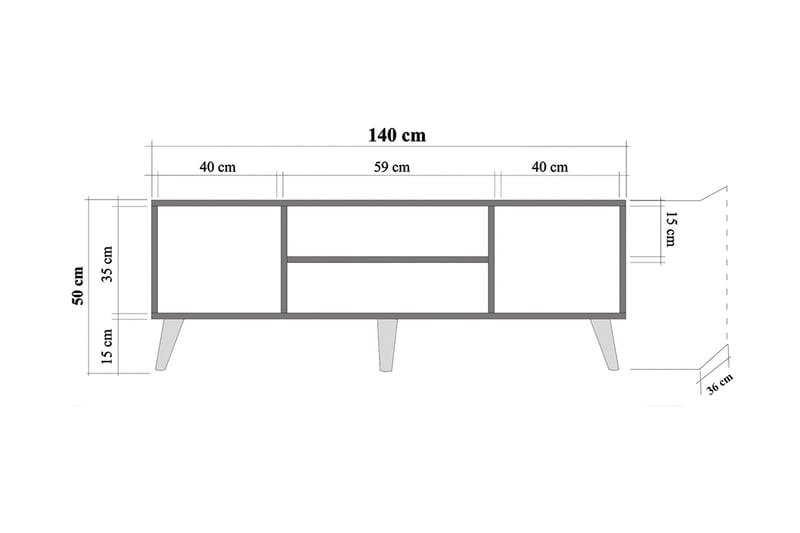 TV-Benk Gillberga 140 cm - Brun - TV benk & mediabenk