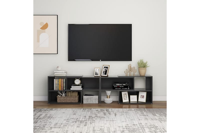 TV-benk grå 149x30x52 cm sponplate - Grå - TV benk & mediabenk