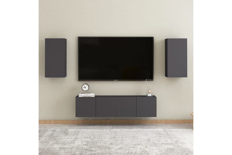 TV-benk grå 30,5x30x60 cm sponplate - Grå - TV benk & mediabenk