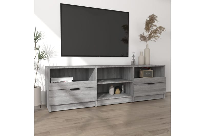 TV-benk grå sonoma 150x33,5x45 cm konstruert tre - Grå - TV benk & mediabenk