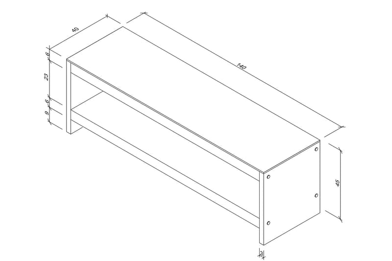 TV-benk Grinstad 140 cm - Brun - TV benk & mediabenk