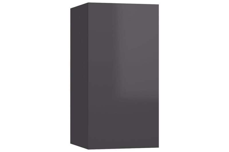 TV-benk høyglans grå 30,5x30x60 cm sponplate - Grå - TV benk & mediabenk