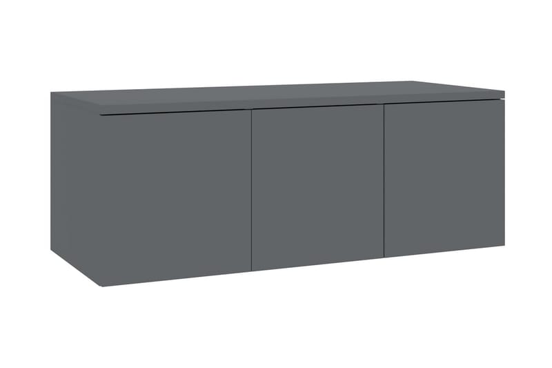 TV-benk høyglans grå 80x34x30 cm sponplate - TV benk & mediabenk