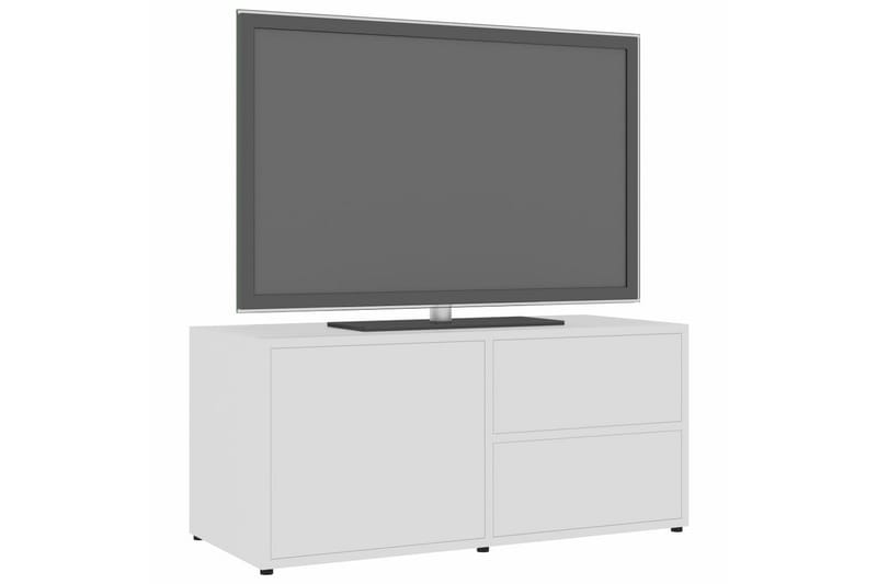 TV-benk høyglans hvit 80x34x36 cm sponplate - Hvit - TV benk & mediabenk