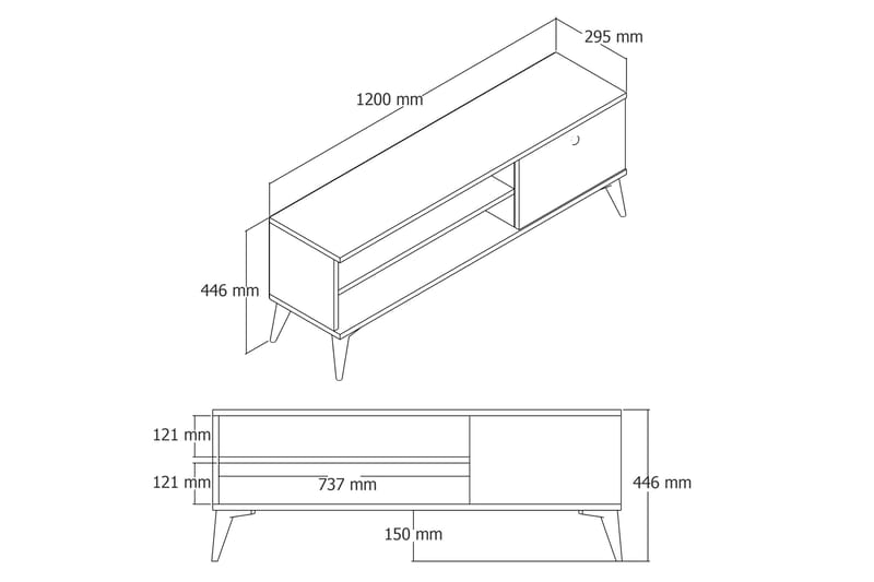 TV-benk Herston 120 cm - Natur - Møbler - TV- & Mediamøbler - TV benk & mediabenk