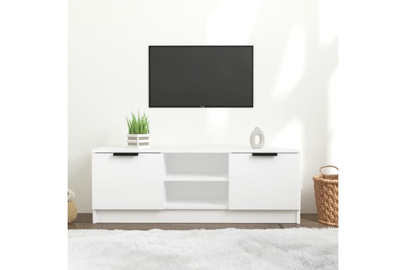 TV-benk hvit 102x35x36,5 cm konstruert tre - Hvit - TV benk & mediabenk