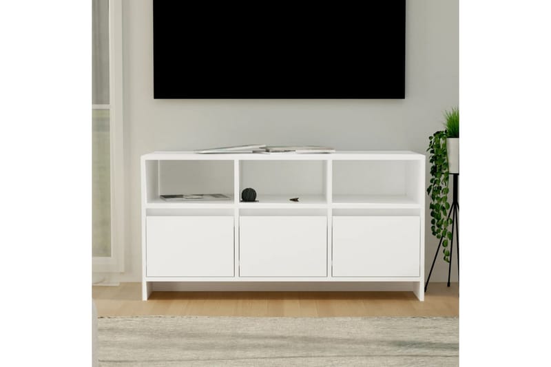 TV-benk hvit 102x37,5x52,5 cm sponplate - Hvit - TV benk & mediabenk