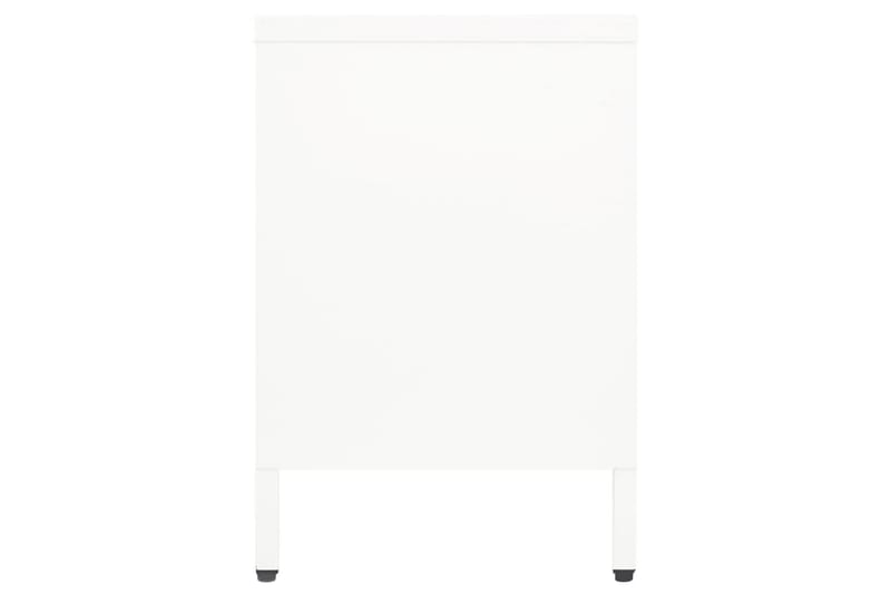 TV-benk hvit 105x35x52 cm stål og glass - Hvit - TV benk & mediabenk