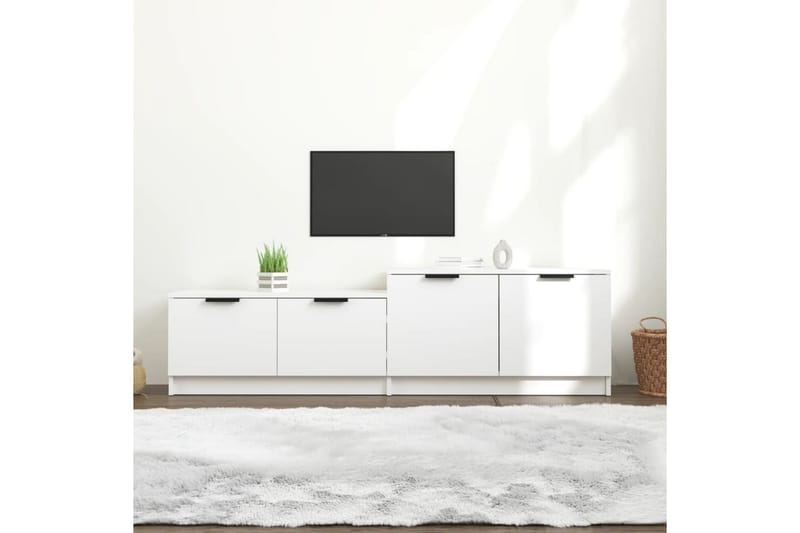 TV-benk hvit 158,5x36x45 cm konstruert tre - Hvit - TV benk & mediabenk
