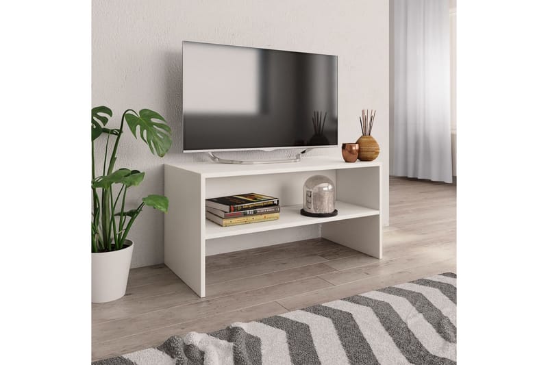 TV-benk hvit 80x40x40 cm sponplate - Hvit - TV benk & mediabenk