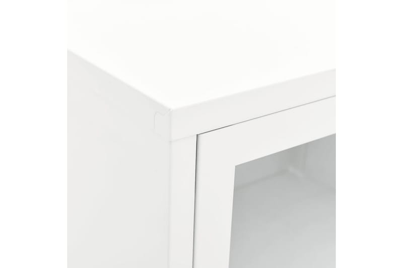 TV-benk hvit 90x30x44 cm stål og glass - Hvit - TV benk & mediabenk