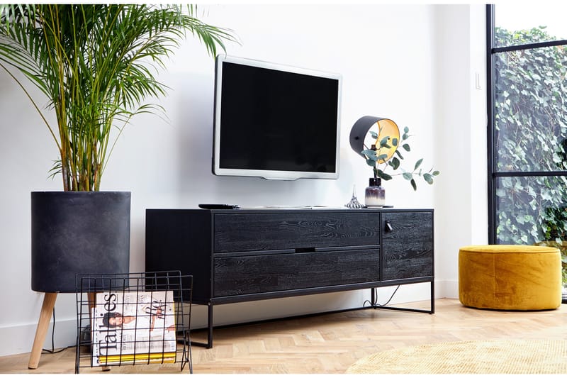 TV-benk Iria 180 cm - Svart Eik - Møbler - TV- & Mediamøbler - TV benk & mediabenk