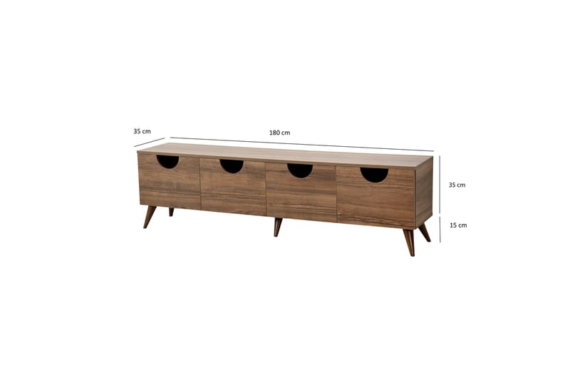 TV-benk Khalidur 180 cm - Valnøtt - Møbler - TV- & Mediamøbler - TV benk & mediabenk