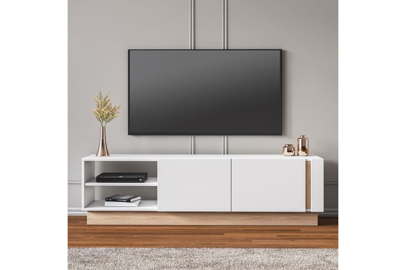 TV-benk Krionia 160 cm - Natur/Hvit - TV benk & mediabenk