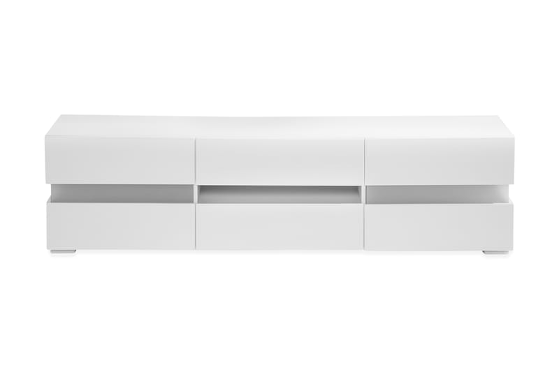 TV-benk Laritstorp 169 cm LED-belysning - Hvit/Høyglans - TV benk & mediabenk
