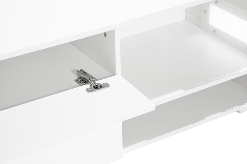 TV-benk Laritstorp 169 cm LED-belysning - Hvit/Høyglans - TV benk & mediabenk