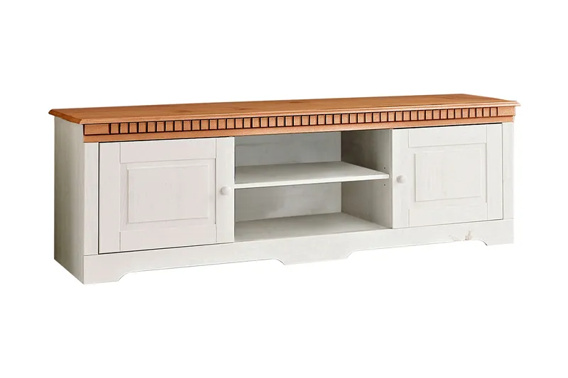 TV-benk Lidwina 175 cm, Hvit/Brun