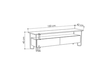 TV-Benk Lindome 150 cm - Grå - Møbler - TV- & Mediamøbler - TV benk & mediabenk