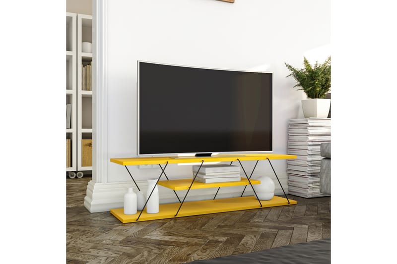 TV-benk Ljusfors 120 cm - Gul/Svart - Møbler - TV- & Mediamøbler - TV benk & mediabenk