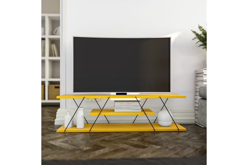 TV-benk Ljusfors 120 cm - Gul/Svart - Møbler - TV- & Mediamøbler - TV benk & mediabenk