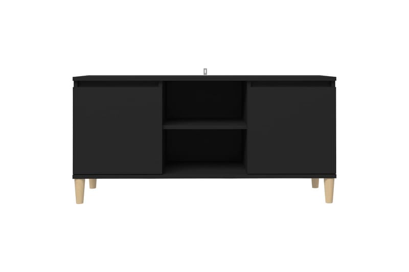 TV-benk med ben i heltre svart 103,5x35x50 cm - Svart - TV benk & mediabenk
