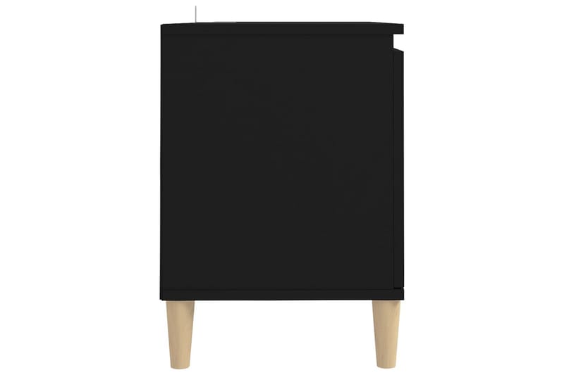 TV-benk med ben i heltre svart 103,5x35x50 cm - Svart - TV benk & mediabenk
