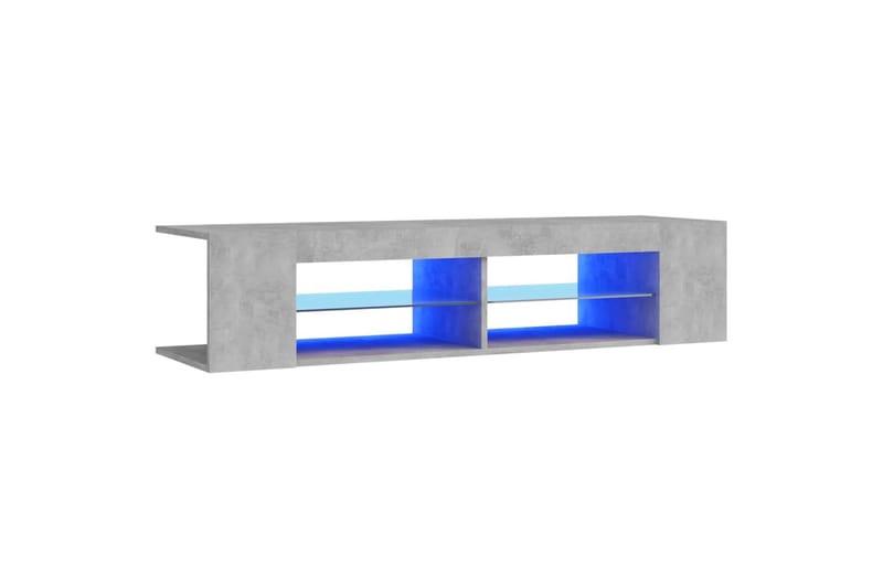 TV-benk med LED-lys betonggrå 135x39x30 cm - Grå - TV benk & mediabenk