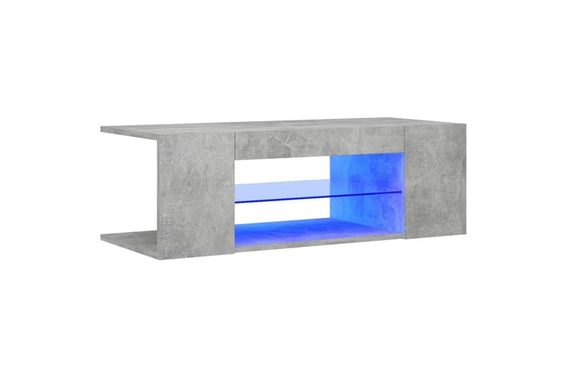 TV-benk med LED-lys betonggrå 90x39x30 cm - Grå - TV benk & mediabenk
