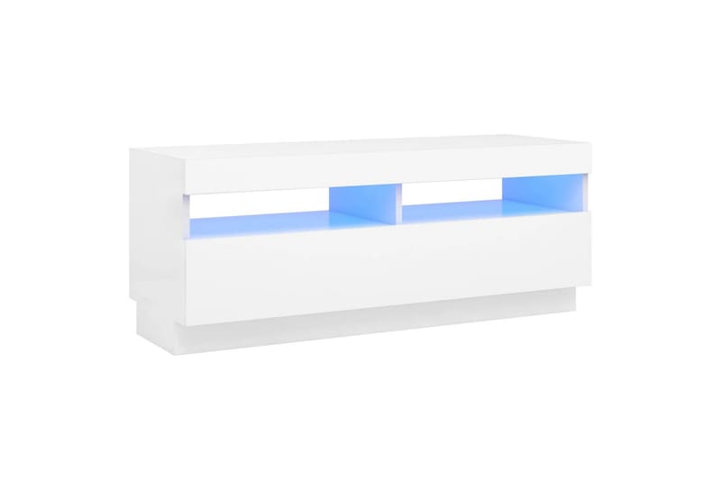 TV-benk med LED-lys hvit 100x35x40 cm - Hvit - TV benk & mediabenk
