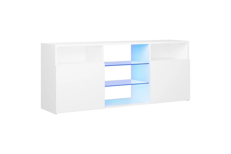 TV-benk med LED-lys hvit 120x30x50 cm - Hvit - TV benk & mediabenk