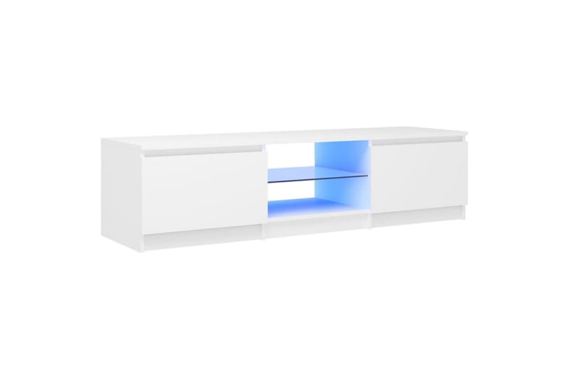 TV-benk med LED-lys hvit 140x40x35,5 cm - Hvit - TV benk & mediabenk
