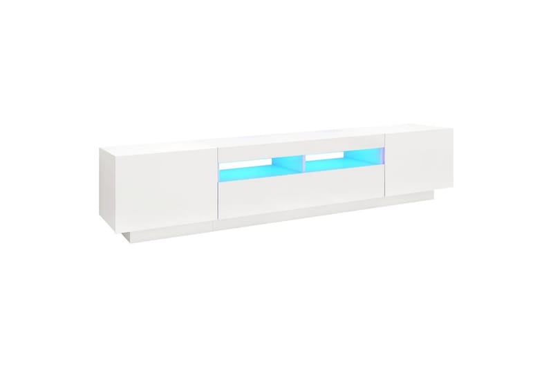 TV-benk med LED-lys hvit 200x35x40 cm - Hvit - TV benk & mediabenk