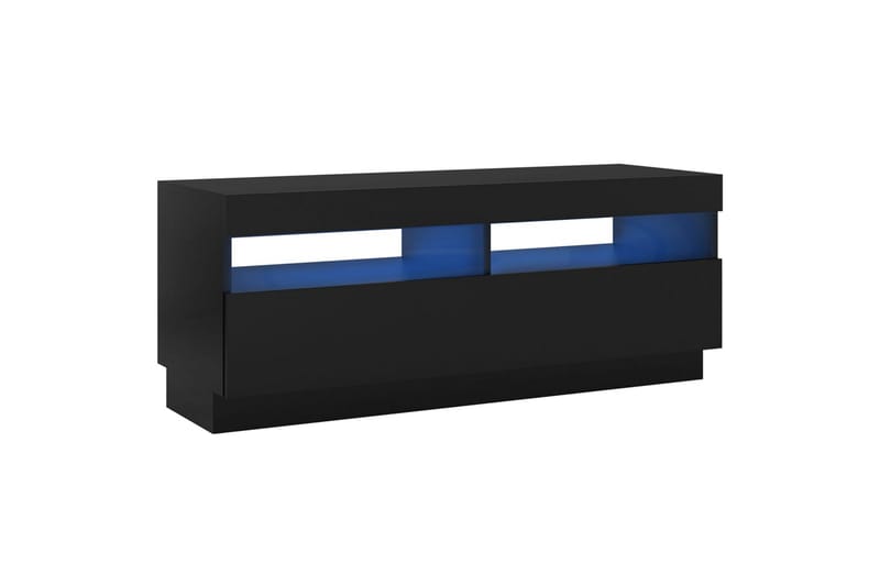 TV-benk med LED-lys svart 100x35x40 cm - Svart - TV benk & mediabenk