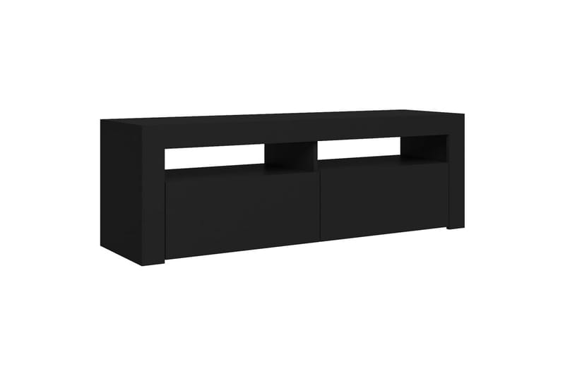 TV-benk med LED-lys svart 120x35x40 cm - Svart - TV benk & mediabenk