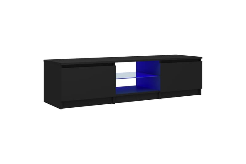 TV-benk med LED-lys svart 140x40x35,5 cm - Svart - TV benk & mediabenk