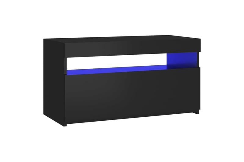 TV-benk med LED-lys svart 75x35x40 cm - Svart - TV benk & mediabenk