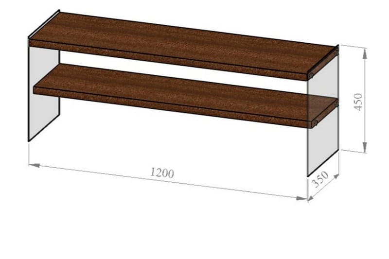 TV-benk Merkwan 120 cm - Valnøtt - TV benk & mediabenk