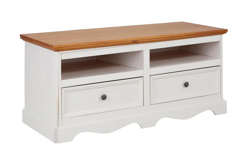 TV-benk Moana 120 cm, Hvit|Brun
