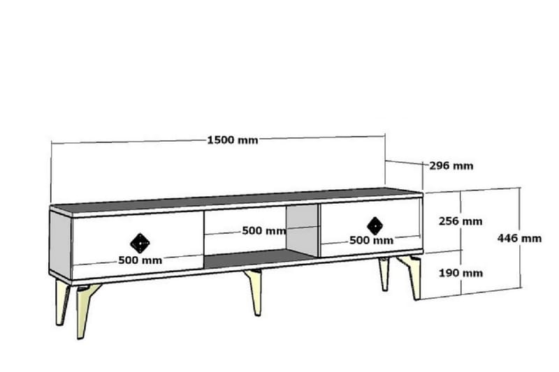 TV-benk Munda 150 cm - Sølv - TV benk & mediabenk