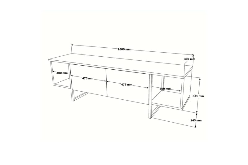 TV-benk Mushir 160 cm - Hvit - TV benk & mediabenk