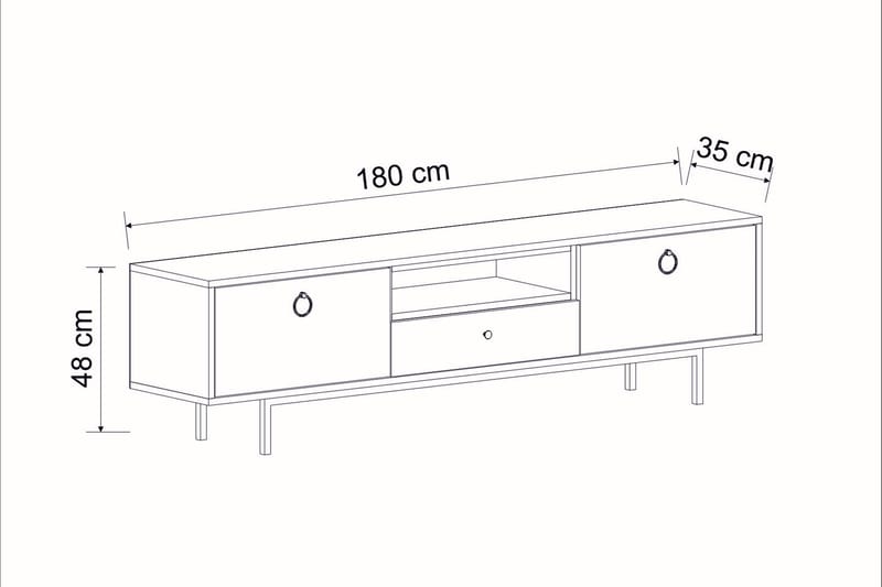 TV-benk Naturelia 180 cm - Antrasitt - TV benk & mediabenk