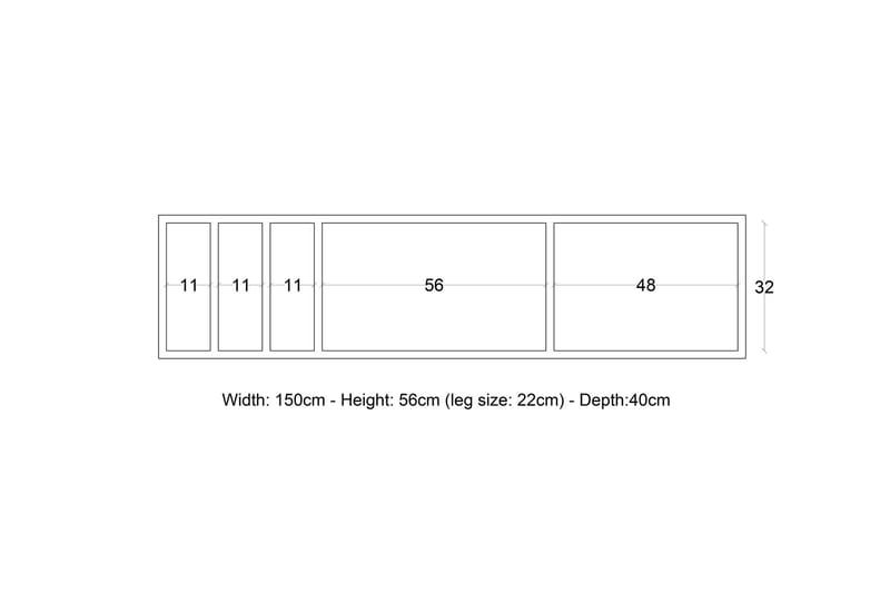 TV-benk Occidente 150 cm - Antrasitt/Natur - TV benk & mediabenk