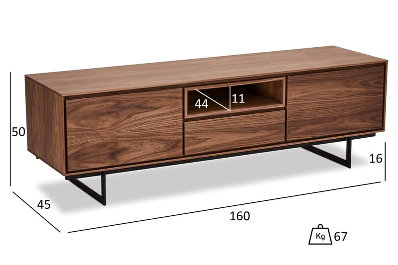 TV-Benk Oldington 160 cm - TV benk & mediabenk