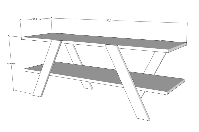 TV-benk Oxalla 120 cm - Grå - TV benk & mediabenk