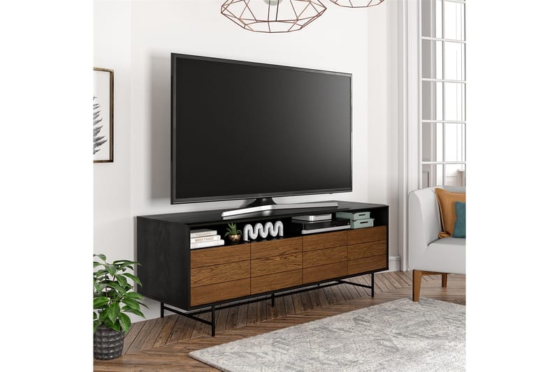 Tv-benk Reznor 157,5x49,5 cm Svart/Brun - Dorel Home - TV benk & mediabenk