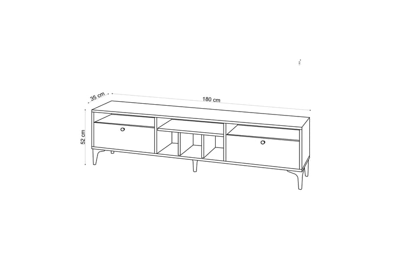 TV-benk Robbiate 180 cm - Natur - TV benk & mediabenk